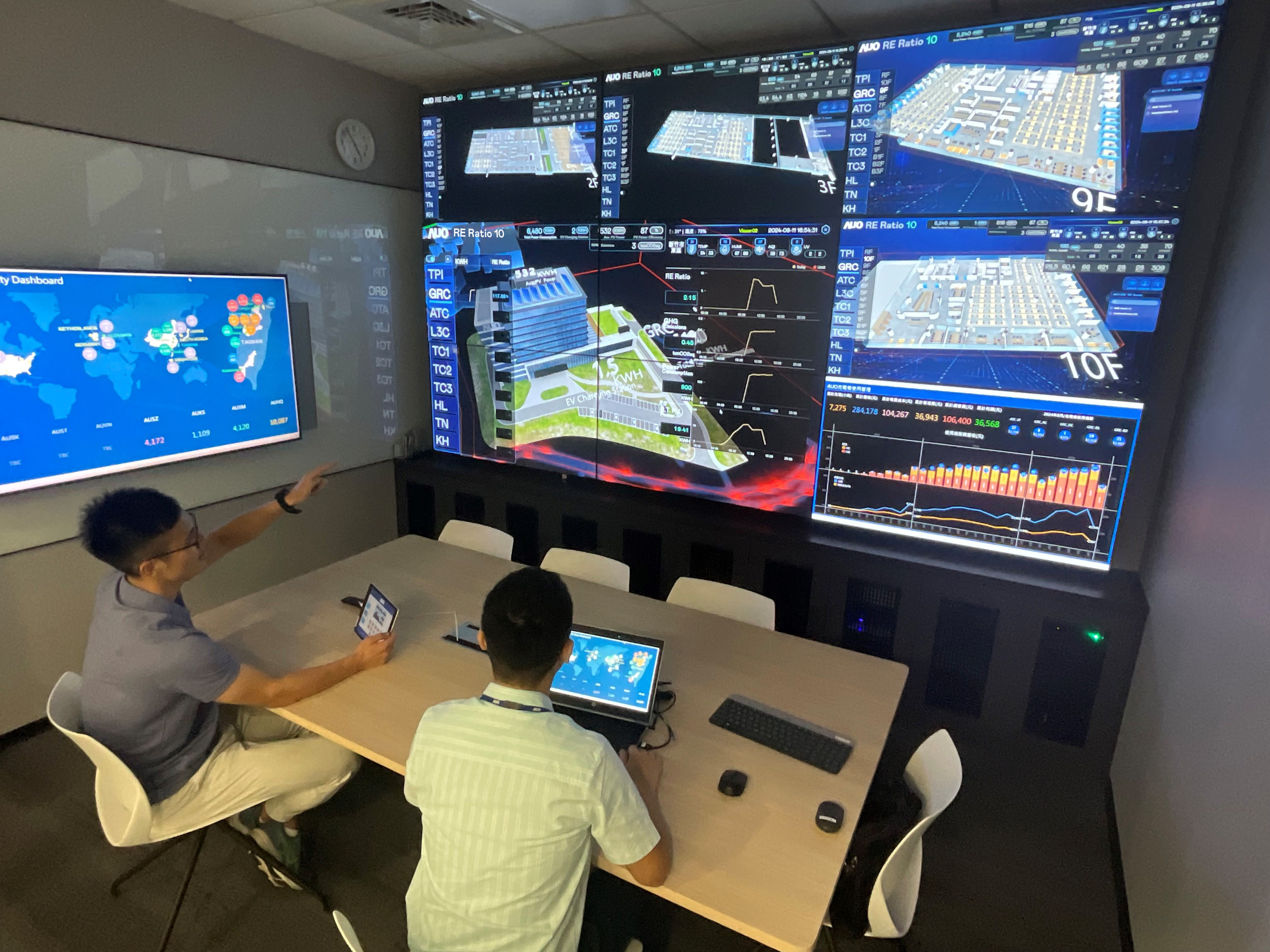 pg.ccm壹号官方版透过子公司pg.ccm壹号官方版宇沛之多任务智能楼宇系统，实时监控空调、照明、绿电的运作情形，提升用电管理效能，进行用电优化与耗能设备汰换等节能减碳措施